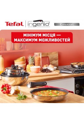 Tefal Набір посуду Ingenio Emotion, змінна ручка, 4предмети, нержавіюча сталь, бакеліт