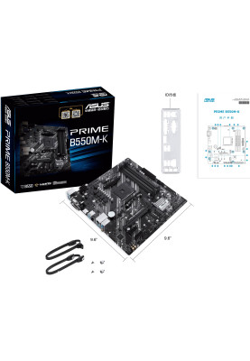 ASUS Материнська плата PRIME B550M-K ARGB sAM4 B550 4xDDR4 M.2 HDMI DVI D-Sub mATX ARGB