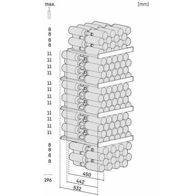 Liebherr Холодильник для вина, 168.4x60х76.3, холод.відд.-426л, зон - 1, бут-196, ST, дисплей, чорний Liebherr Холодильник для вина, 168.4x60х76.3, холод.відд.-426л, зон - 1, бут-196, ST, дисплей, чорний