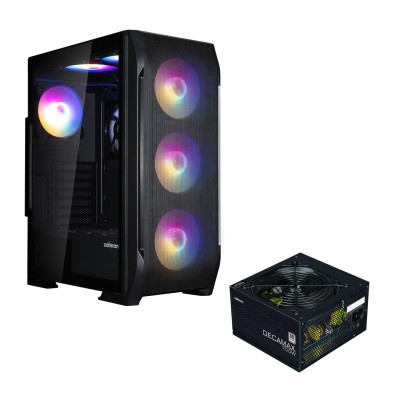 Zalman Корпус N7 PLUS V2 + блок живлення ZM700-LX3, 1xUSB3.0, 2xUSB2.0, 6x120мм RGB Rainbow, 1x120мм, VGA 340мм, LCS ready, TG Side Panel, ATX, чорний