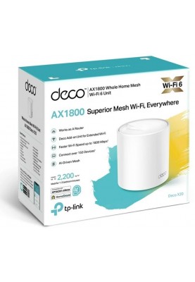 TP-Link Маршрутизатор DECO X20 1PK AX1800 1xGE LAN 1xGE WAN MU-MIMO OFDMA MESH