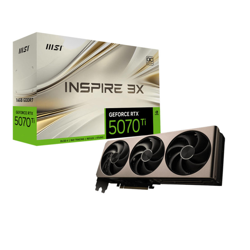 MSI Відеокарта GeForce RTX 5070 Ti 16GB GDDR7 INSPIRE 3X OC