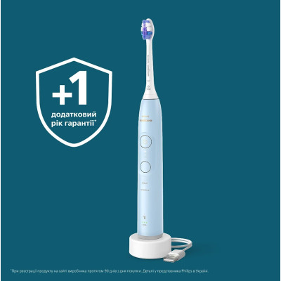 Philips Щітка зубна електр., Sonicare 6100 Series, 62т. колів/хв, насадок-1, блакитний