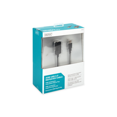 Digitus Подовжувачь USB 2.0 Active Cable, A/M-A/F, 20 m