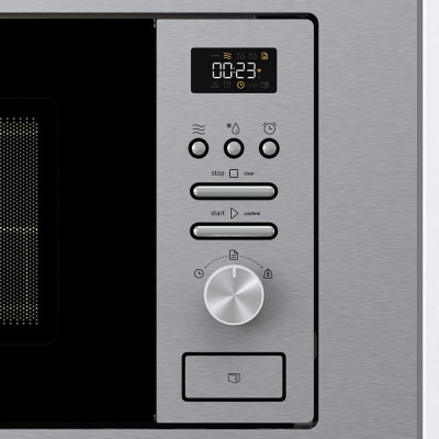 Gorenje Мікрохвильова піч вбудовувана, 20л, міх. управл., 800Вт, гриль, дисплей, інвертор, нерж