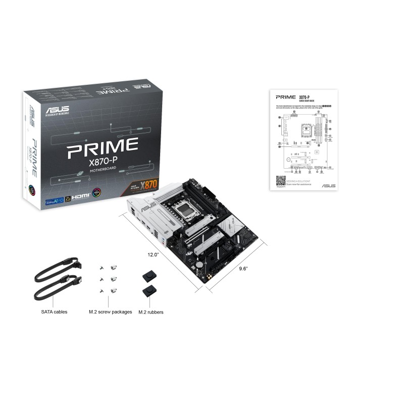 ASUS Материнcька плата PRIME X870-P sAM5 X870 4xDDR5 M.2 HDMI ATX