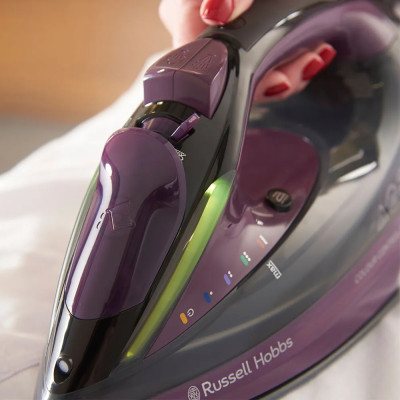 Russell Hobbs Утюг Colour Control Pro Ultra, 2800Вт, 380мл, паровий удар -195гр, самоочищення, індик.температури, керам. підошва, сіро-фіолетовий