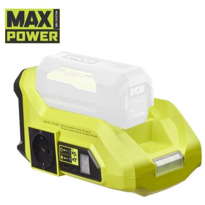 Ryobi Інвертор напруги акумуляторний RY36BI300A-0, MAX POWER 36В, 220В, 300Вт/500Вт пікова, (без АКБ та ЗУ)