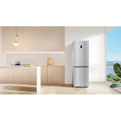 TCL ref with bottom freezer, 201x60x68, ref-314l, freez.-142l, 2doors, E, NF, inv, дисплей ext, fresh zone, variable zone, inox TCL ref with bottom freezer, 201x60x68, ref-314l, freez.-142l, 2doors, E, NF, inv, дисплей ext, fresh zone, variable zone, inox