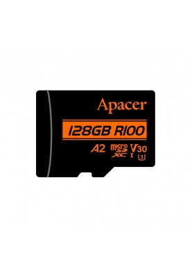 Apacer Карта пам'яті microSD 128GB C10 UHS-I U3 A2 R100/W80MB/s + SD