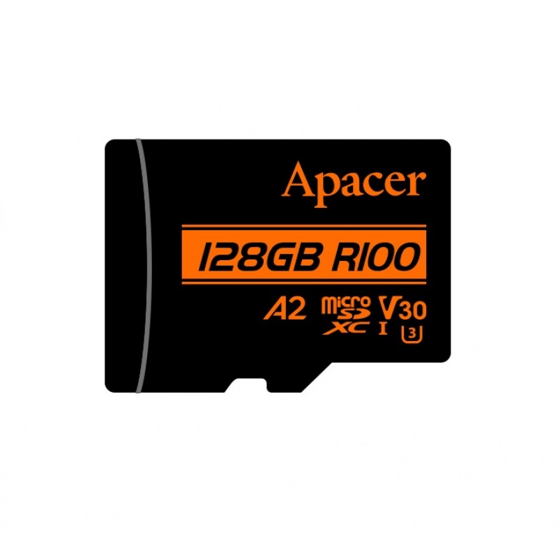 Apacer Карта пам'яті microSD 128GB C10 UHS-I U3 A2 R100/W80MB/s + SD