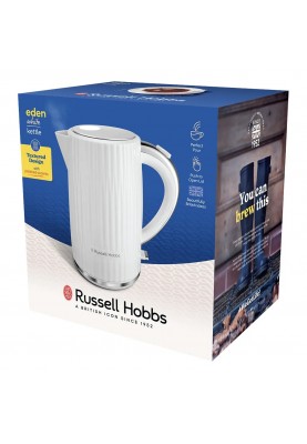 Russell Hobbs Електрочайник Eden, 1.7л, нержавіюча сталь, пластик, білий