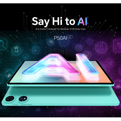 TECLAST Планшет P50AI 11" 6ГБ, 128ГБ, 7000мА•год, Android, блакитний