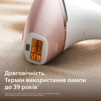Philips Фотоепілятор Lumea IPL 9900 Series, акумуляторний , кіл-ть спалах.-450000, 2-4 см2, насадок-3, футляр, біло-золотий