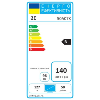 2E Телевізор 50" LED 4K 60Hz Smart Google TV Black