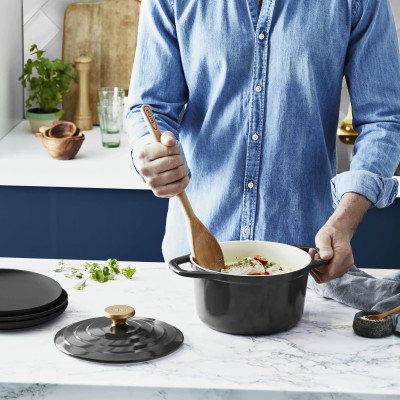 Tefal Кастрюля Tefal Air, з кришкою, 3.1л, алюміній, чорний Tefal Кастрюля Tefal Air, з кришкою, 3.1л, алюміній, чорний