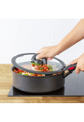 Tefal Набір скляних кришок Ingenio, 16см, 18см, 20см, скло, пластик, чорний
