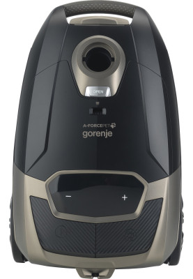 Gorenje Пилосос мішковий, 890Вт, 4л, HEPA, телескоп, LED-дисплей, турбощітка, чорний