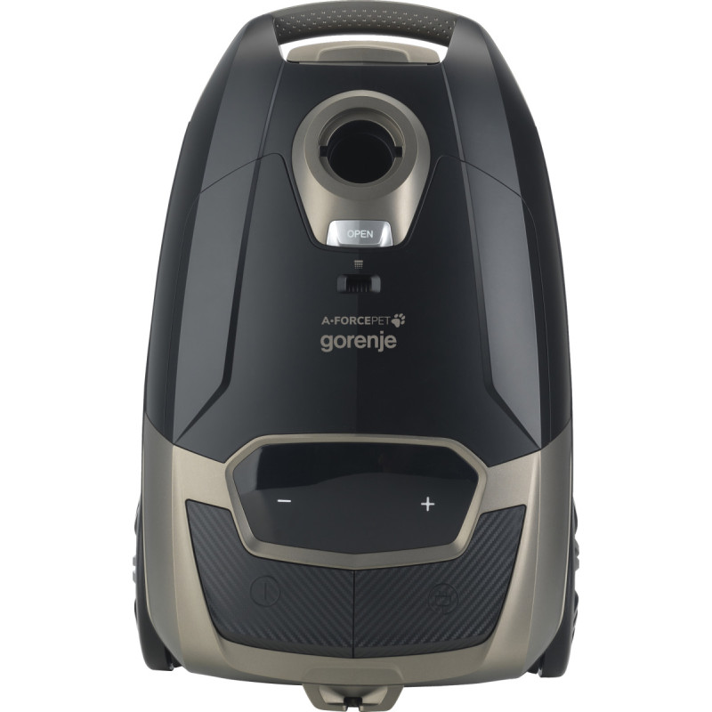 Gorenje Пилосос мішковий, 890Вт, 4л, HEPA, телескоп, LED-дисплей, турбощітка, чорний