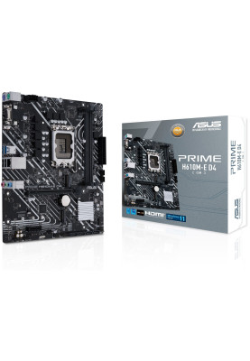 ASUS Материнська плата ASUS PRIME_H610M-E_D4-CSM s1700 H610 2xDDR4 M.2 HDMI-DP-VGA CSM mATX