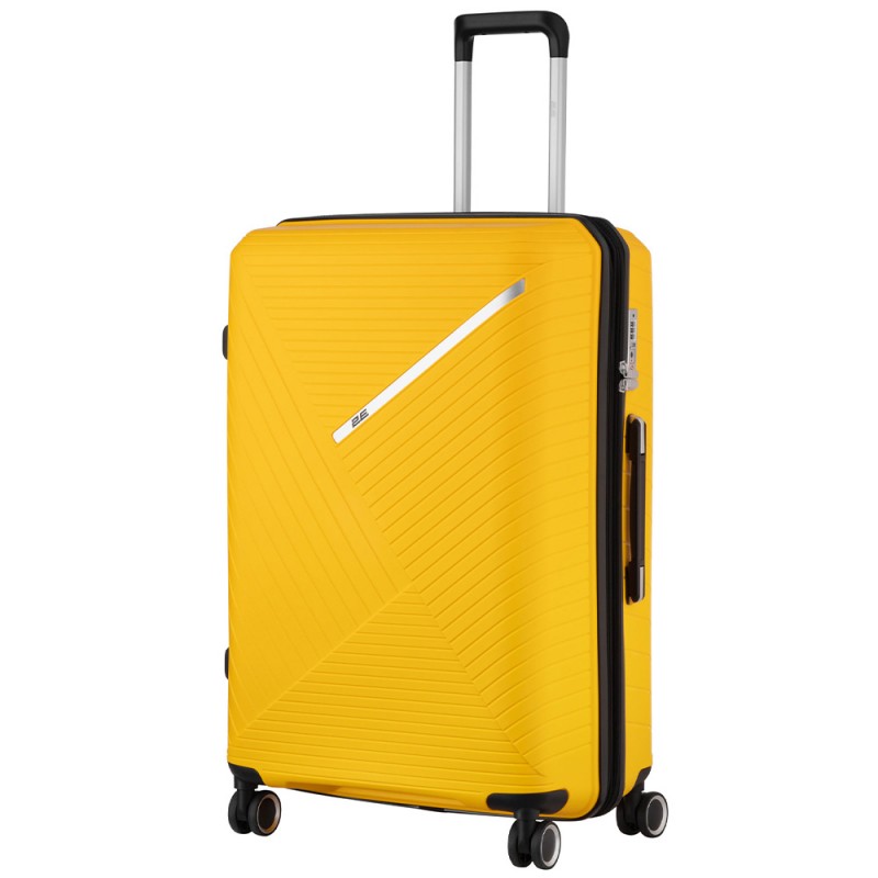 2E Набір пластикових валіз , SIGMA,(L+M+S), 4 колеса, жовтий