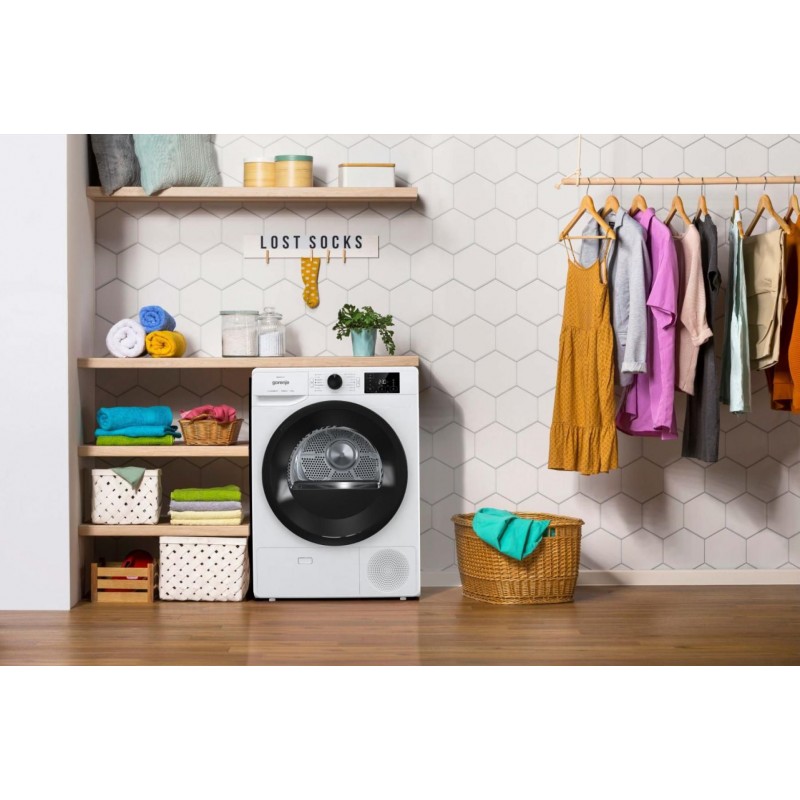 Gorenje Сушильна машина тепловий насос, 8кг, A+++, 60см, дисплей, білий