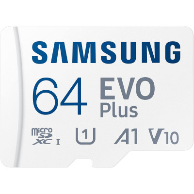 Samsung Мапа пам'яті microSDHC 64GB C10 UHS-I R100MB/s Evo Plus + SD