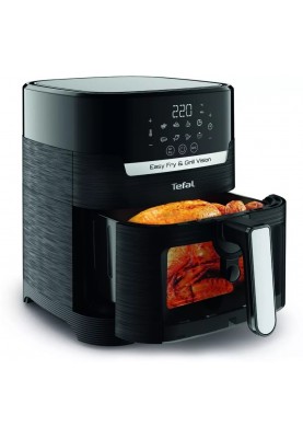 Tefal Мультипіч Easy Fry&Grill Window, 1550Вт, чаша-4.2л, сенсорне керув., 8 програм, пластик, чорний