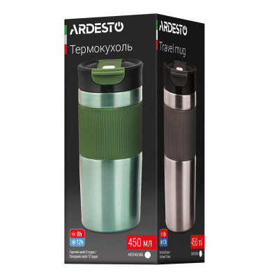 ARDESTO Термокухоль Comfort 450мл, нержавіюча сталь, зелений