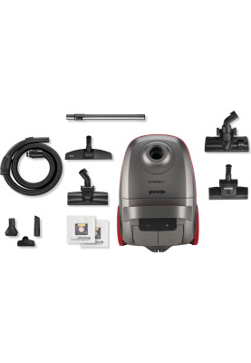 Gorenje Пилосос мішковий, 700Вт, 3л, HEPA, щітка Xpand Zone, turbo brush, телескоп, чорний графіт