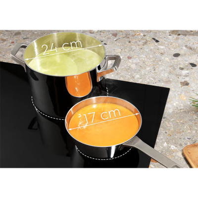 Electrolux Варильна поверхня індукційна, 80см, розширена зона, Hob2Hood, 6 конфорок, чорний Electrolux Варильна поверхня індукційна, 80см, розширена зона, Hob2Hood, 6 конфорок, чорний