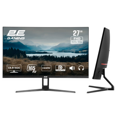 2E Gaming Монітор 27" R2723BV HDMI, DP, VA, 165Hz, 6ms, CURVED, FreeSync