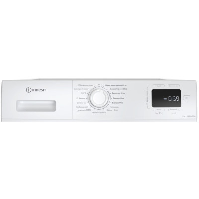 Indesit Пральна машина фронтальна, 6кг, 1000, A+++, 44.6см, дисплей, пара, інвертор, білий