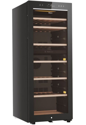 Haier Холодильник Haier для вина, 127x49.7х58.5, мороз.відд.-190л, зон - 2, бут-77, ST, дисплей, чорний