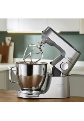 Kenwood Кухонная машина Titanium Chef Baker, 1200Вт, чаша-метал, корпус-метал, насадок-3, вбудовані ваги, дисплей, срібний