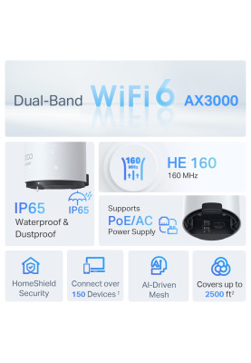 TP-Link Система WiFi-Mesh Deco X50 AX3000, 2xGE LANWAN, 1мод, зовнішня