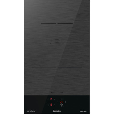 Gorenje Варильна поверхня індукційна, 30см, Доміно, PowerBoost, поєднання конфорок, чорний