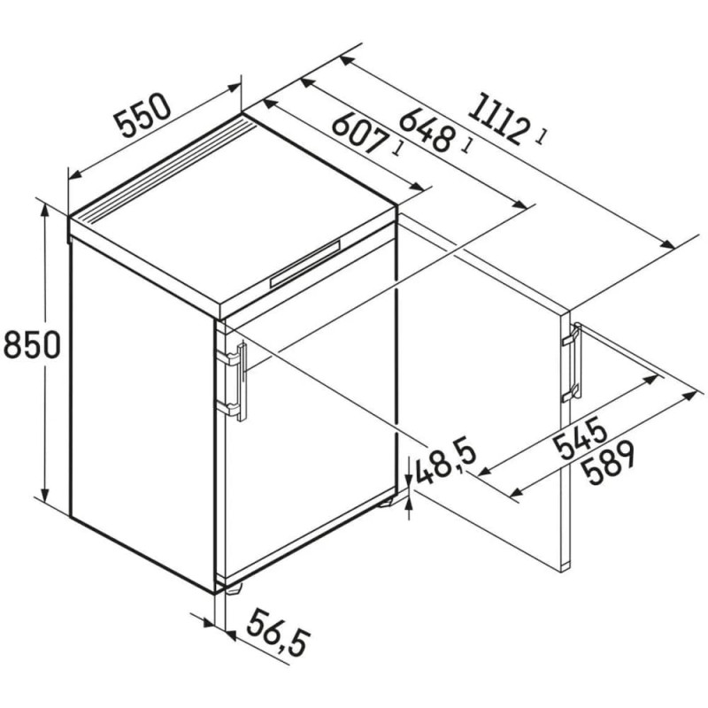 Liebherr Морозильна камера Liebherr, 85x55x60.7, 106л, 1дв., A+, ST, білий
