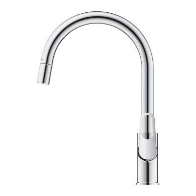 Grohe Змішувач для кухні QuickFix Start Flow, довж.виливу - 215мм, поворотний/витяжний, 1важіль, хром