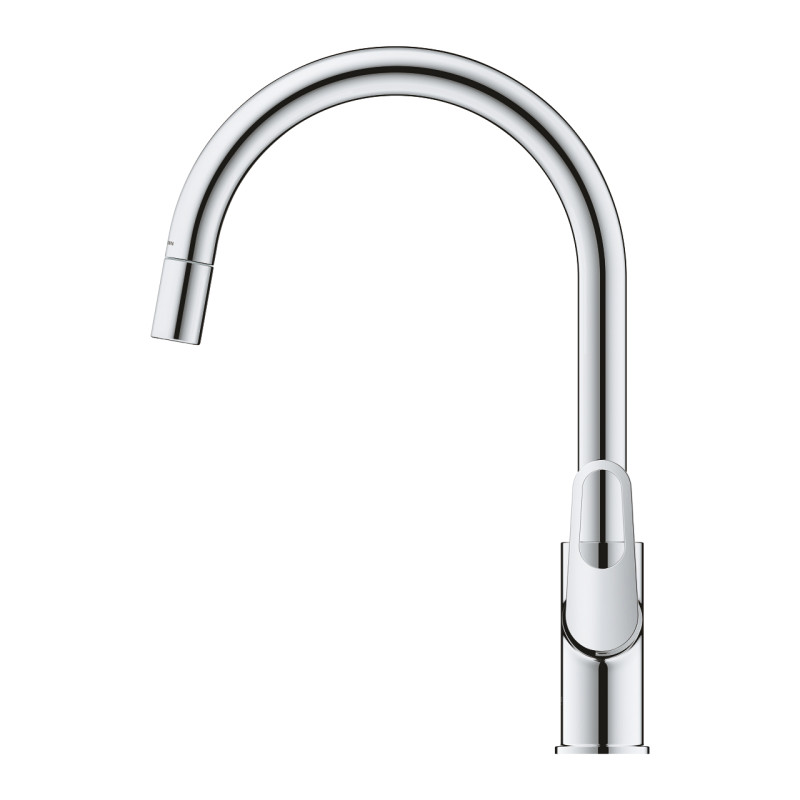 Grohe Змішувач для кухні QuickFix Start Flow, довж.виливу - 215мм, поворотний/витяжний, 1важіль, хром