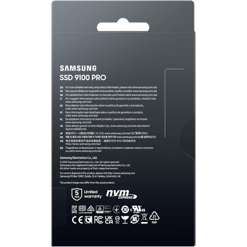 Samsung Накопичувач SSD Samsung M.2 4TB PCIe 5.0 9100PRO