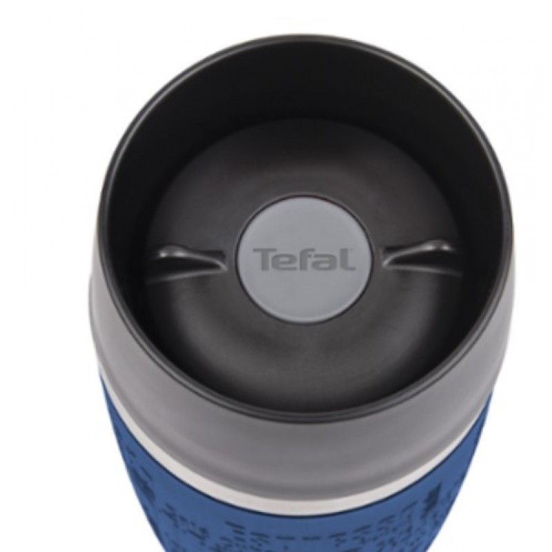 Tefal Термочашка Travel Mug, 360мл, діам60, t хол. 8г, гар.4г, нерж.сталь+пластик, синій