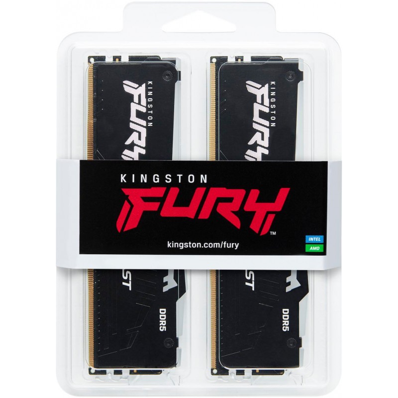 Kingston Пам'ять ПК DDR5 64GB KIT (32GBx2) 5600 FURY Beast RGB