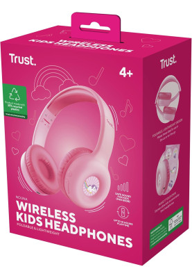 Trust Навушники On-ear Nouna Kids, Wireless, Mic, Рожевий