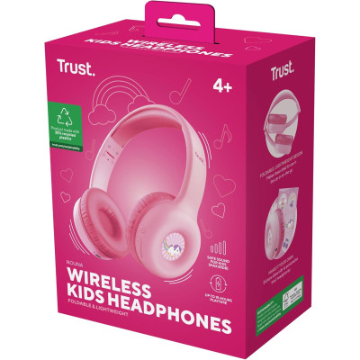 Trust Навушники On-ear Nouna Kids, Wireless, Mic, Рожевий