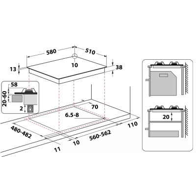 Whirlpool Варильна поверхня газова TGML661NB