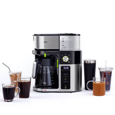 Braun Кофеварка, 1.25л, мелена, дисплей, підігрів кавника, чорно-срібний