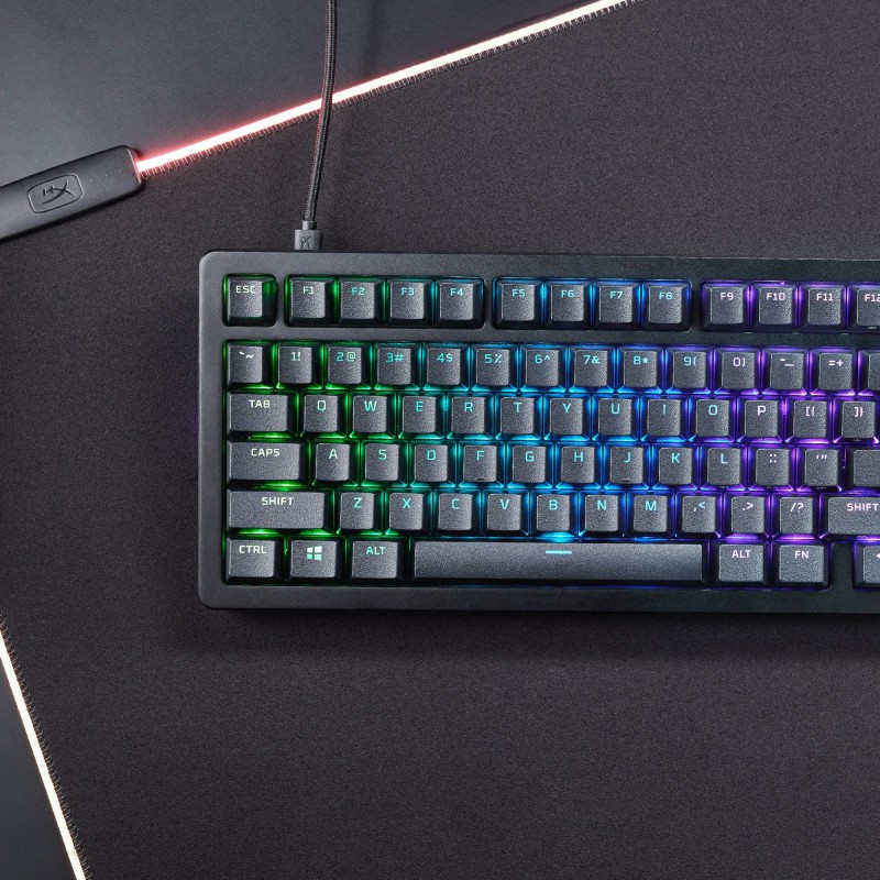 HyperX Клавіатура механічна Alloy Rise 75key, Red, USB-A, EN/UA, RGB, чорний