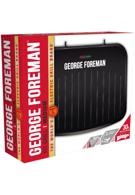 Russell Hobbs Гриль George Foreman прижимний Fit Grill Medium 1630Вт, темп. режимів-1, пластик, чорний