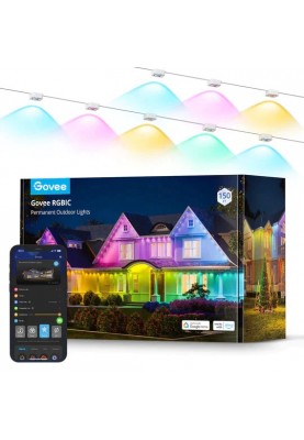 Govee Гірлянда Smart LED H705A Permanent Outdoor Lights, RGBIC, IP67, 30м, кабель прозорий